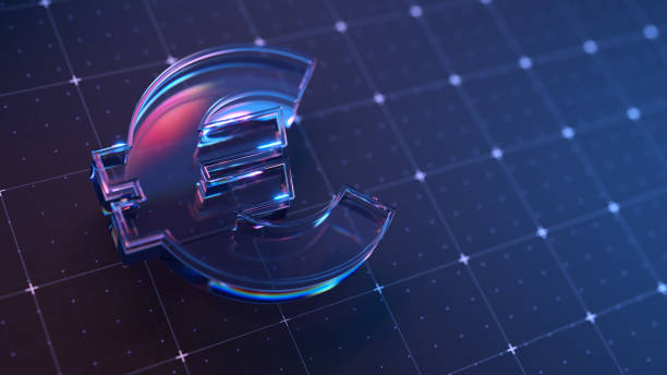 istock Futuristic Euro Currency Symbol on Digital Grid Background 2180742241