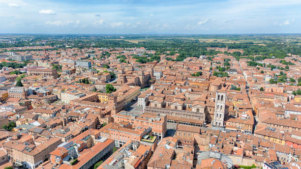 istock Aerial view of Ferrara, a small town in Emilia Romagna, Italy. 2180744740