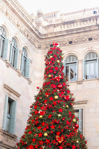 istock Traditional christmas tree in barcelona center 2180745484