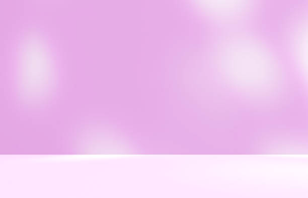 istock Empty purple studio room for product presentation with shadow of tree leaves on the wall. 2180745545
