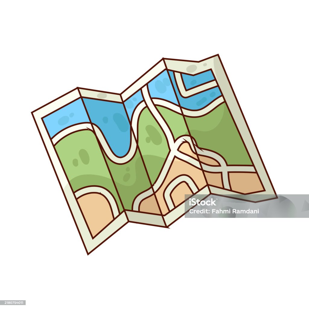 Paper Map Stock Illustration - Download Image Now - Applying, Arrow ...