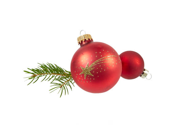 red christmas ball decoration isolated