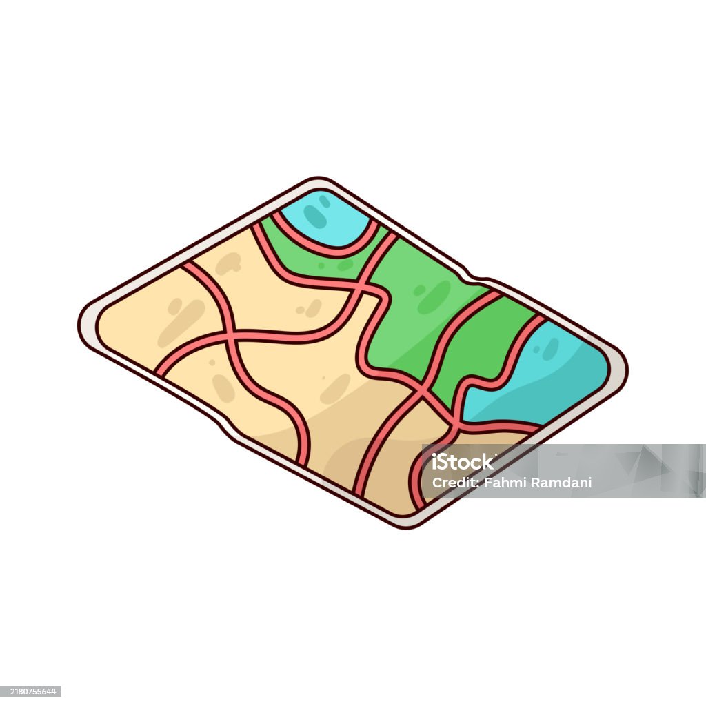 Paper Map Stock Illustration - Download Image Now - Applying, Arrow ...
