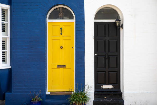 istock Arched doorways to two townhouse 2180757549