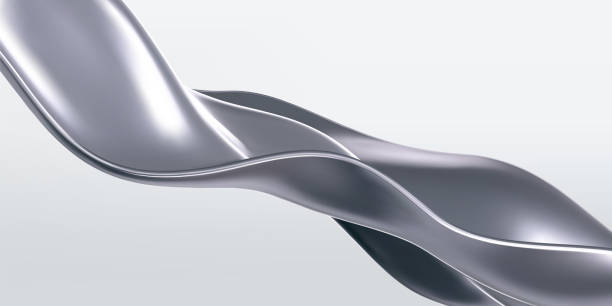 istock 3d chrome liquid wave, silver silk fabric isolated on light background. Render of fluid metal ribbon with reflection gradient effect flying in motion. 3d vector geometric background 2180763755
