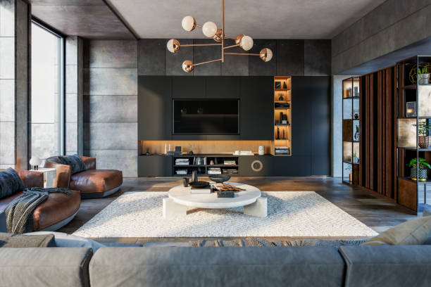 istock Luxury Loft Living Room Interior 2180773160