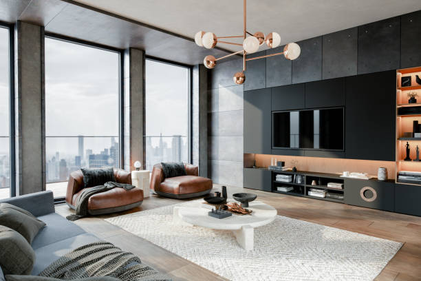 istock Luxury Loft Living Room Interior 2180773168