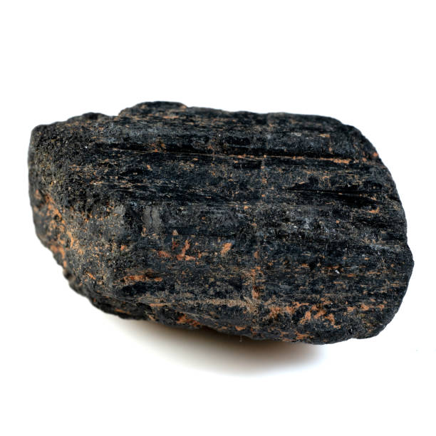 istock Natural Black Tourmaline Crystal on White Background 2180775076