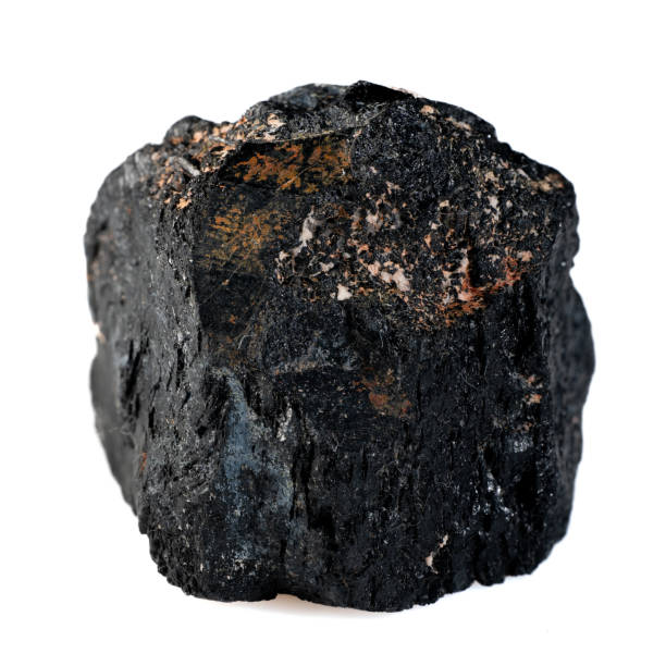 istock Natural Black Tourmaline Crystal Isolated on White Background 2180775185