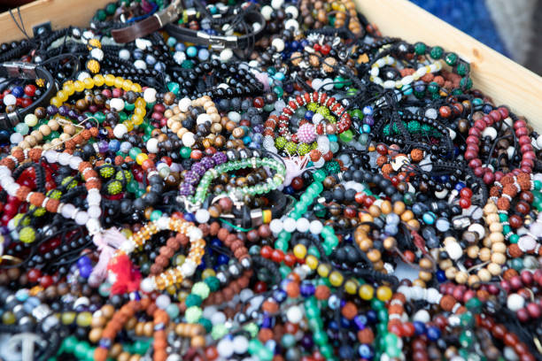 istock Inexpensive bracelets in a tray 2180775507