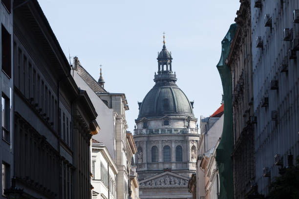 istock Street view of Saint Stephen Basilica in Budapest 2180780229