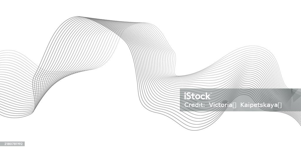Undulate Effect Undulate Grey Wave Swirl frequency Sound Wave twisted Curve Lines With ...