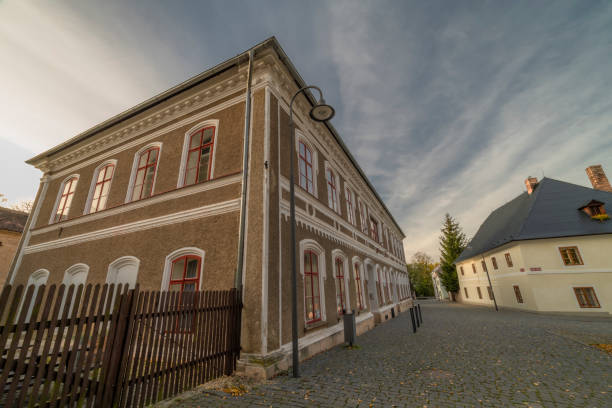 istock Old buildings in autumn evening in Opocno CZ 10 19 2024 2180781800
