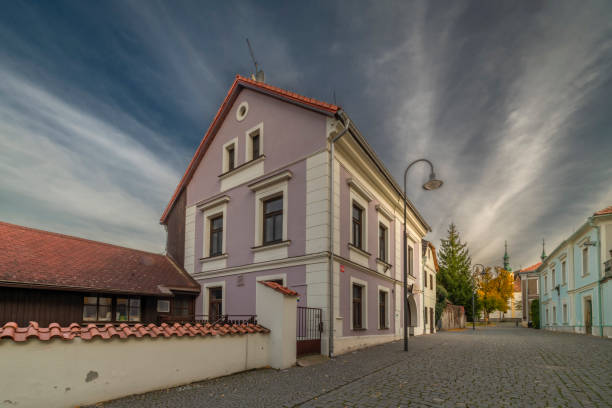 istock Old buildings in autumn evening in Opocno CZ 10 19 2024 2180781832