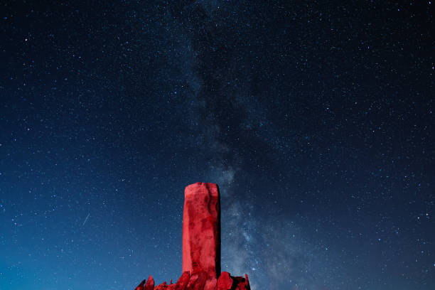 Beautiful starry night sky with bright milky way.Astronomical background.