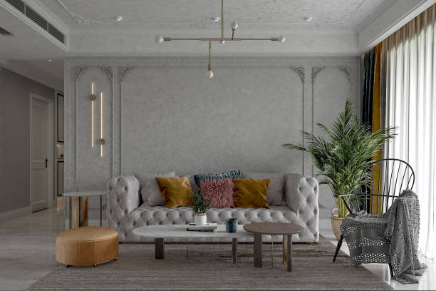 istock 3d render of living room and dining space 2180802907
