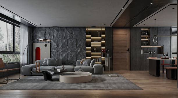 istock 3d render of living room and dining space 2180802909