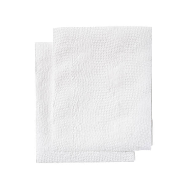 istock Top view of two folded white tissue paper in stack isolated on white background with clipping path 2180806309