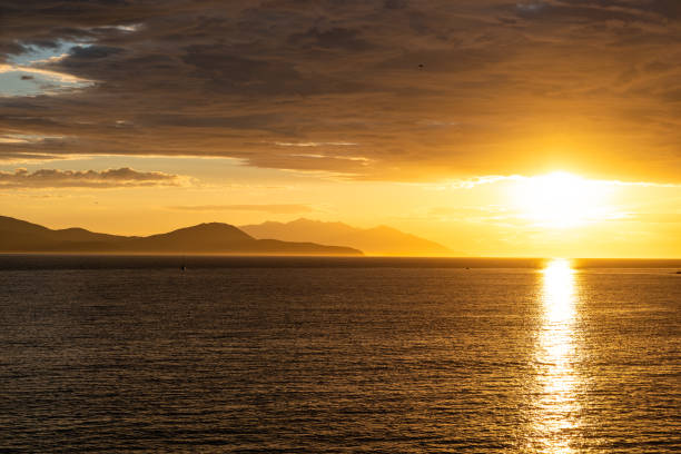 Sunset on the mediterranean sea at Elba Island