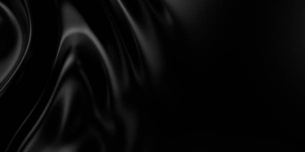 istock 3d soft black waves background. Dark silk crumples. Elegant minimalistic satin ripples backdrop. 3d render illustration 2180827568