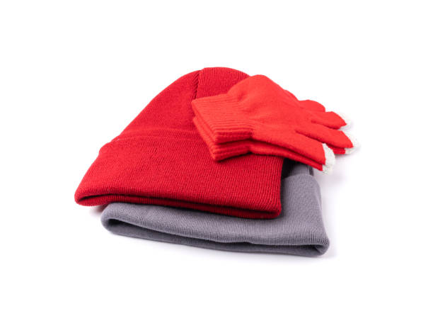 istock Winter Hat Isolated, Knitted Cap, Beige Winter Hat on White Background 2180830968