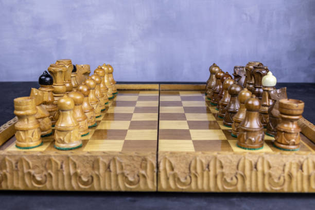 istock The board is set Decorated chess set Wooden 2180835903