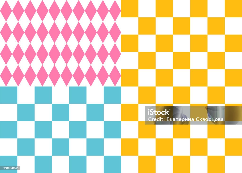 Checker Bored Pattern Texture Checkerboard Pattern Seamless Background With Swatches Seamless Pattern ...