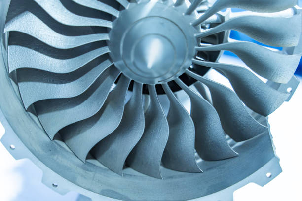 istock Aircraft turbine wheel printed on metal 3d printer. A model created in a laser sintering machine. Concept of 4.0 industrial revolution. Progressive modern additive technology. 2180863360