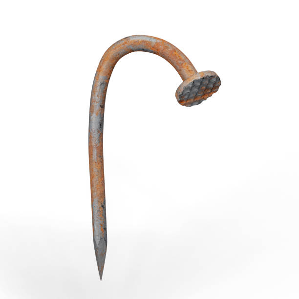 Rusty Nail Pin. 3D Illustration. File with Clipping Path.
