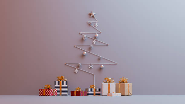 istock christmas ornaments decoration background. 3d rendering 2180880918