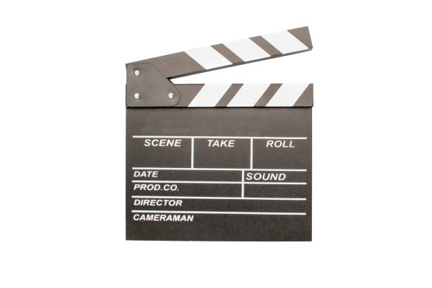 istock Film Clapperboard Isolated on White Background - Essential Movie Production Tool 2180894569