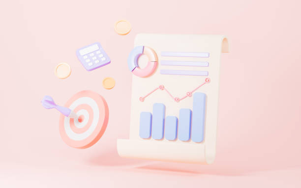 istock Pie chart, target and arrow, business development concept, data analysis report, financial growth, 3d rendering. 2180896176