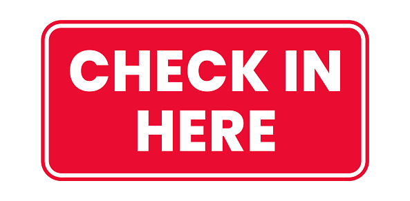 Check In Here Check In Here Sign Sticker Labeling Poster Vector ...