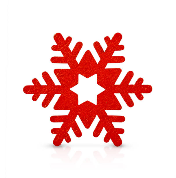 istock A red snowflake is isolated on a white background. 2180898594