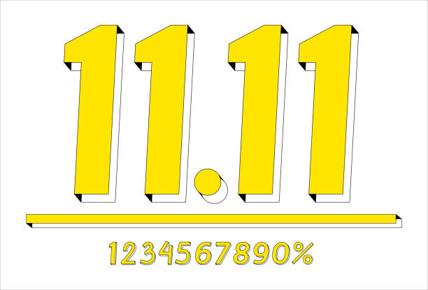 angkanya adalah 11.11. sebelas. angka dari satu hingga nol dan simbol. ilustrasi vektor datar - 0 11 bulan foto ilustrasi stok