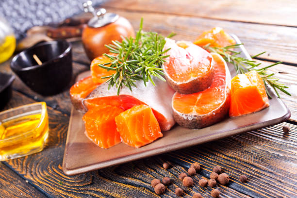 istock Salmon, fresh salmon fillet on plate 2180908376