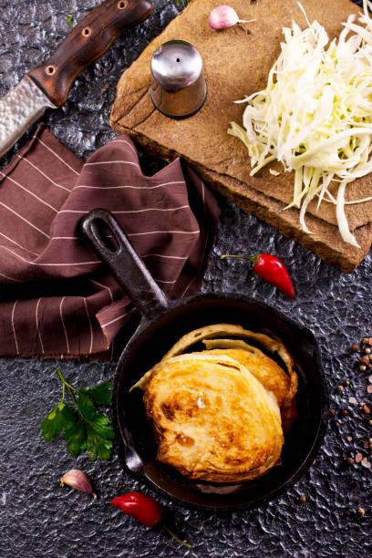 istock Delicious fry cabbage in pan 2180908506