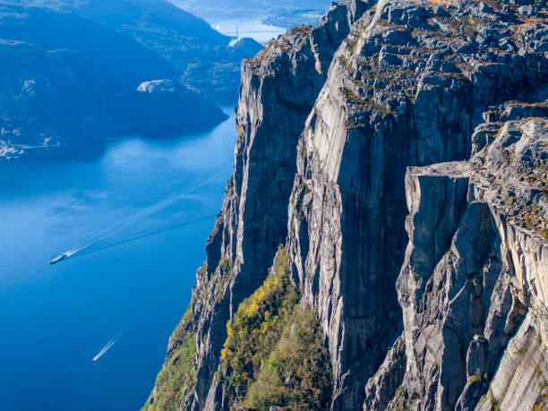 The Ariel view of Preikestolen stone, Norway