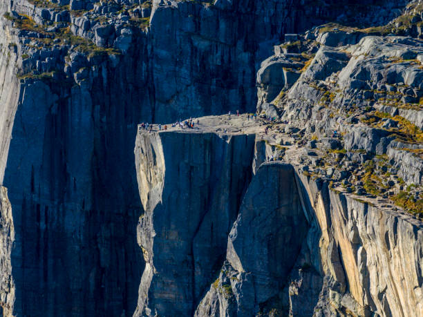 The Ariel view of Preikestolen stone, Norway