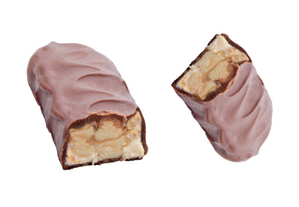 Chocolate with puffed rice making background pattern