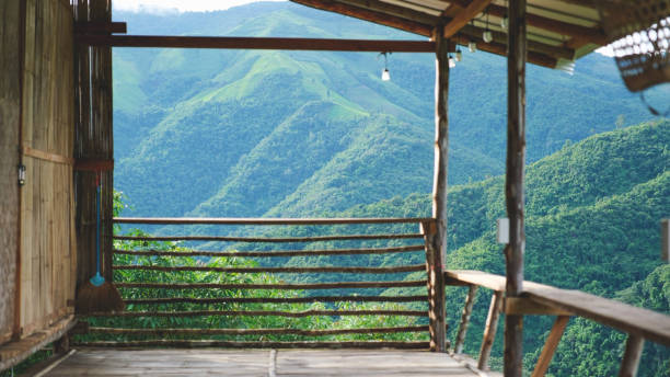 istock A wooden cabin in the mountains 2180920707