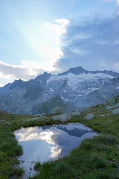 istock Alpine Reflection Pond with Glacier and Mountain Peaks 2180921837
