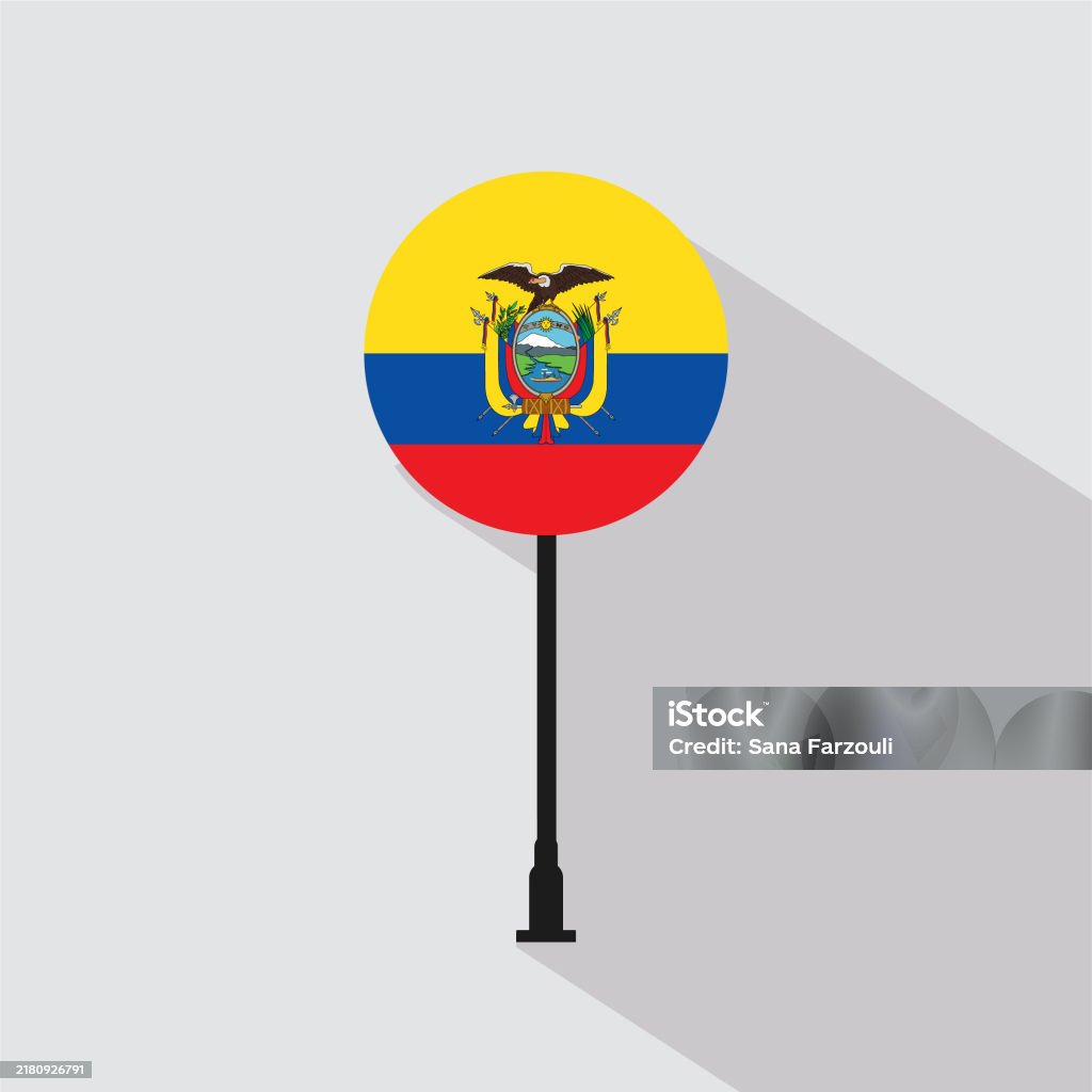 Ecuador Signs Color Ecuador National Circle Sign Flag Vector Illustration Stock ...