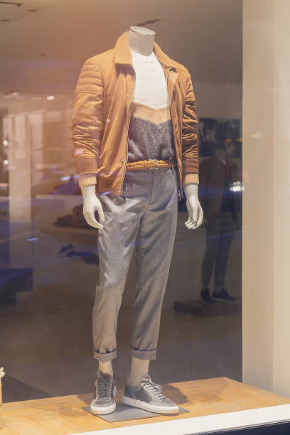 istock Male mannequin in fashionable clothes on display 2180927706