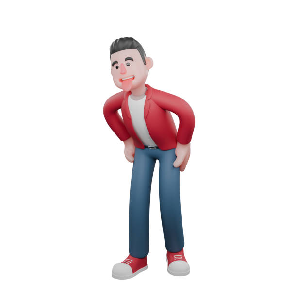 istock Cartoon 3D Music Performer. A male singer stands with both hands on his hips with a mocking expression. Vocal Artist Design 2180929255