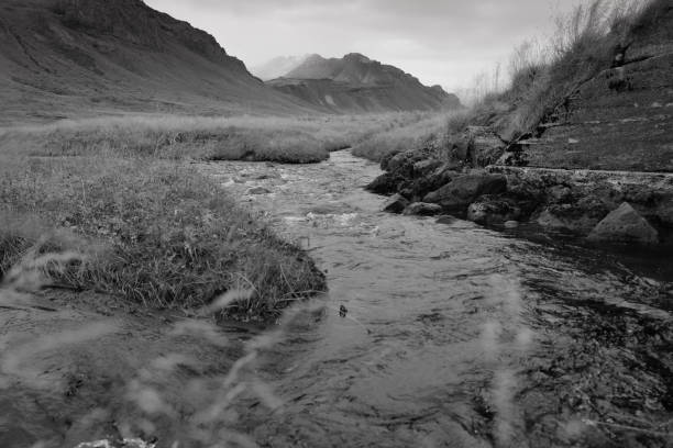 The creek flows in wild, Iceland