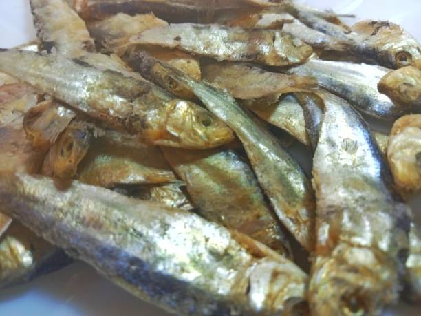 istock Ikan asin or dried salted fish isolated on white background with copy space 2180937033
