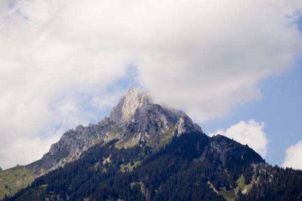 View of mountain peaks against the sky