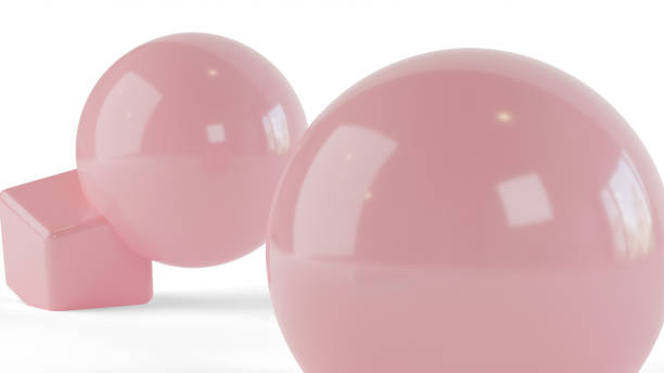 istock 3d Animation pink abstract sphere geometric shapes for background. 2180954236