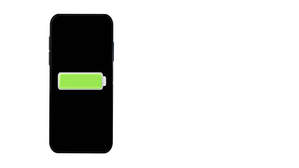 3d Animation Smartphone charging sign on smartphone.